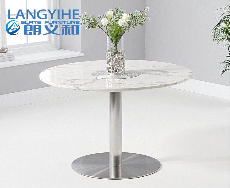 Белый обеденный стол 120cm мрамора круга Odm OEM
